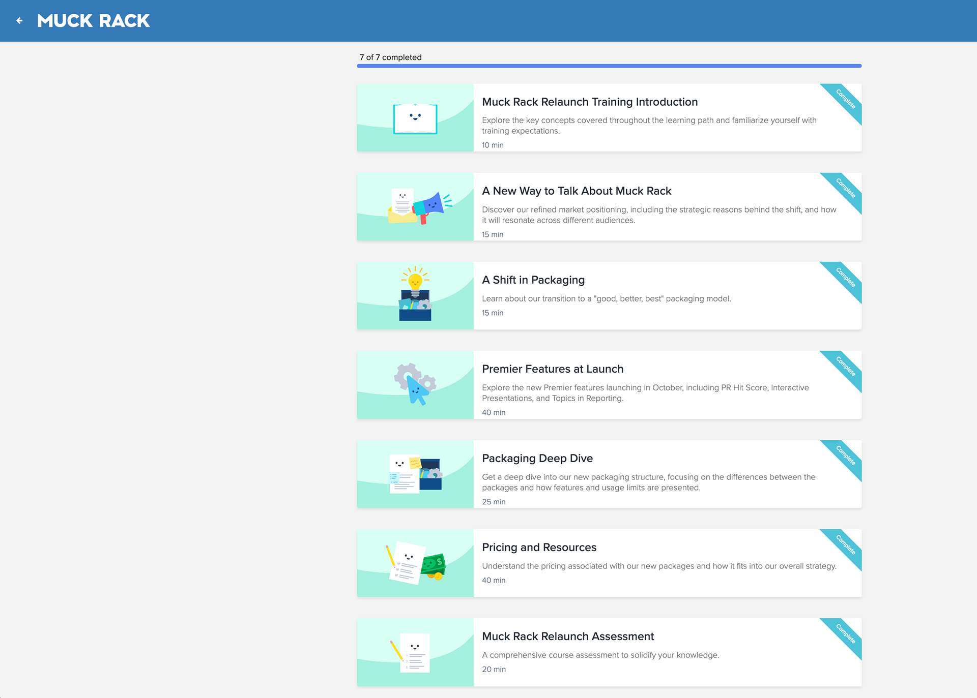 eLearning modules and certification flows